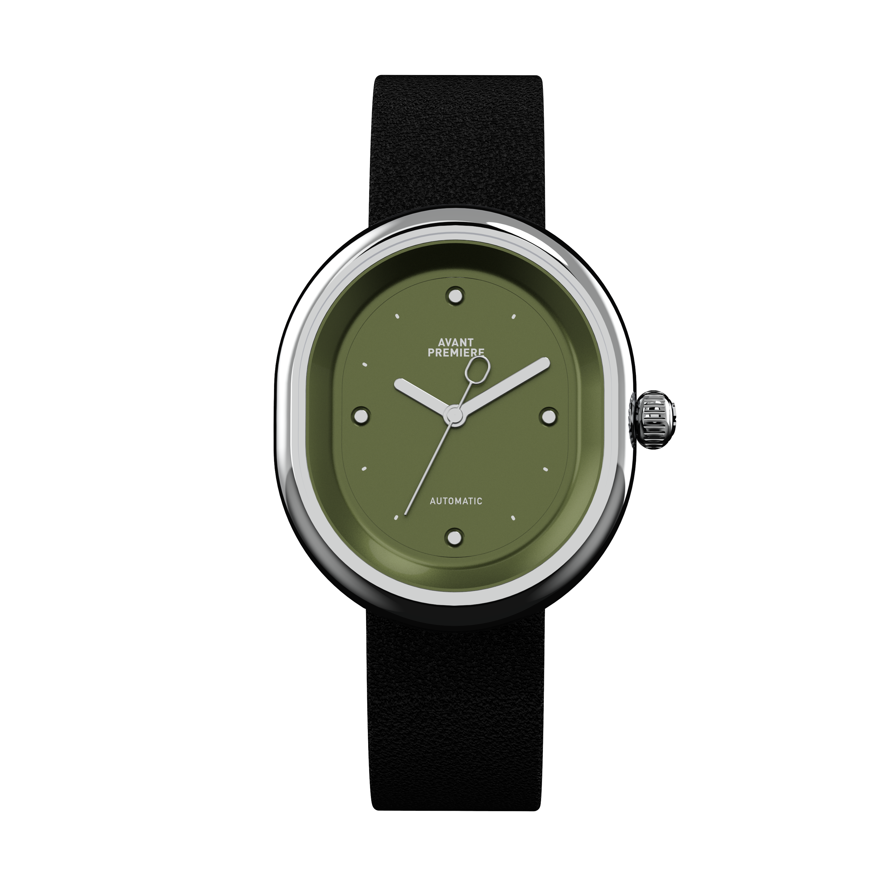 COCOON VERT MATCHA - Bracelet cuir noir